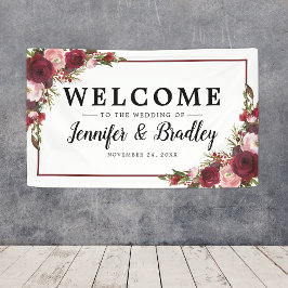 Rustic Blush Burgundy Flowers Wedding Spandoek