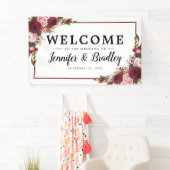 Rustic Blush Burgundy Flowers Wedding Spandoek (Insitu)