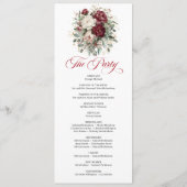 Rustic Blush Burgundy Groenery Huwelijksprogramma Programmakaart (Achterkant)