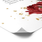 Rustic Blush Burgundy Mauve rozen peonies Seating Poster (Hoek)