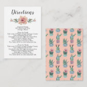 Rustic Blush Cacti Botanical Natuur Desert Wedding Informatiekaartje (Voorkant / Achterkant)