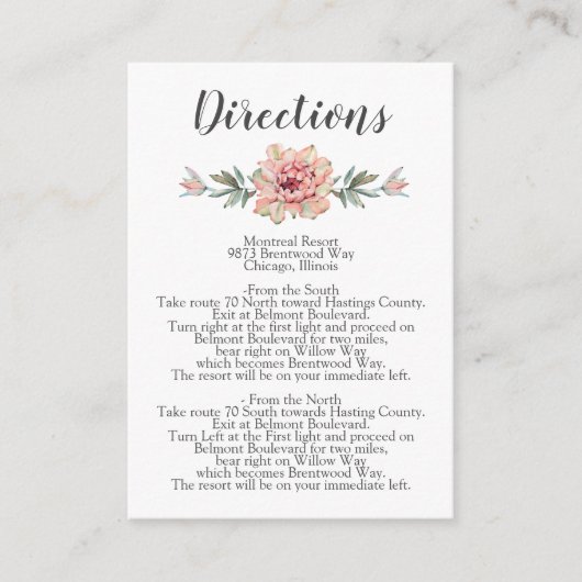 Rustic Blush Cacti Botanical Natuur Desert Wedding Informatiekaartje (Voorkant)