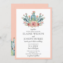 Rustic Blush Cacti Botanical Natuur Desert Wedding