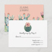 Rustic Blush Cacti Botanical Natuur Desert Wedding RSVP Kaartje (Voorkant / Achterkant)