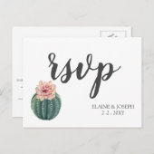 Rustic Blush Cacti Botanical Natuur Desert Wedding Uitnodiging Briefkaart (Voorkant / Achterkant)