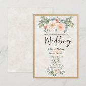 Rustic Blush en groene waterverf florale bruiloft Kaart (Voorkant / Achterkant)