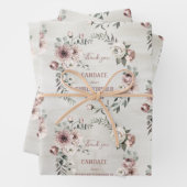 Rustic Blush Eucalyptus Wreath Weddenschap Bedankt Inpakpapier Vel (In situ)