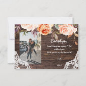 Rustic Blush Floral ben mijn Bridesmaid met foto Kaart (Achterkant)
