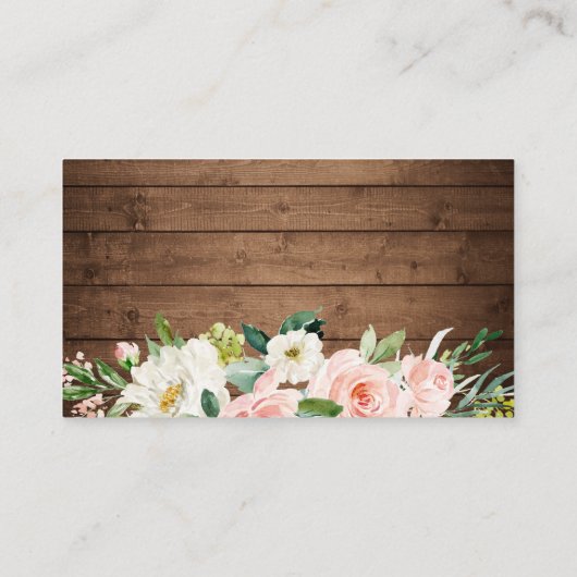 Rustic Blush Floral Breng een Baby shower Kaart (Achterkant)