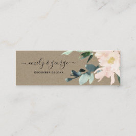 RUSTIC BLUSH FLORAL BUNCH WEDDING WEBSITE RSVP MINI VISITEKAARTJE