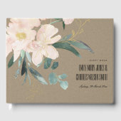 RUSTIC BLUSH FLORAL KRAFT BUNCH WATERVERF WEDING GASTENBOEK (Voorkant)