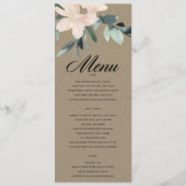 RUSTIC BLUSH FLORAL KRAFT BUNCH WATERVERF WEDING MENU (Voorkant)