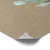 RUSTIC BLUSH FLORAL KRAFT VRIJGEZELLENFEEST WELKOM POSTER (Hoek)