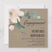 RUSTIC BLUSH FLORAL KRAFT WATERVERF VERLOVING KAART (Voorkant)