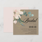 RUSTIC BLUSH FLORAL KRAFT WATERVERF VRIJGEZELLENFE KAART (Voorkant / Achterkant)
