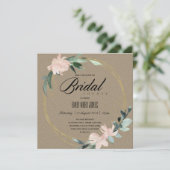 RUSTIC BLUSH FLORAL KRAFT WATERVERF VRIJGEZELLENFE KAART (Staand voorkant)
