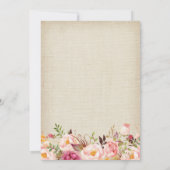 Rustic Blush Floral Lace Burlap Graduation Party Kaart (Achterkant)