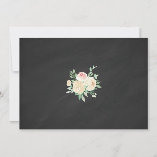 Rustic Blush Floral Lights Wedding Reception Kaart (Achterkant)