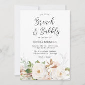 Rustic Blush Floral Vrijgezellenfeest Brunch & Bub Kaart (Voorkant)