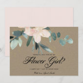 RUSTIC BLUSH FLORAL WATERVERF IS MIJN BLOEMENMEISJ KAART (Voorkant / Achterkant)