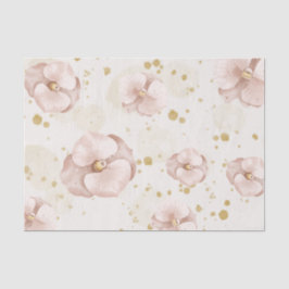 Rustic Blush & Gold Floral Boho Gift Paper Tissuepapier