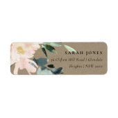 RUSTIC BLUSH GOLD FLORAL KRAFT WATERVERF ADRES ETIKET (Voorkant)