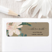 RUSTIC BLUSH GOLD FLORAL KRAFT WATERVERF ADRES ETIKET (Insitu)