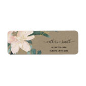 RUSTIC BLUSH GOLD FLORAL KRAFT WATERVERF ADRES ETIKET (Voorkant)