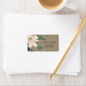 RUSTIC BLUSH GOLD FLORAL KRAFT WATERVERF ADRES ETIKET (Insitu)