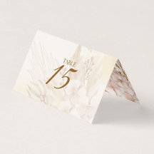 Rustic Blush & Goud Bloem Boho Tafelkaart