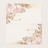 Rustic Blush & Goud Bloem Boho Tafelkaart  Kaart (Binnenkant ongevouwen)