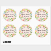 Rustic Blush Granny Chic Hipster Floral Bridal Ronde Sticker (Vel)