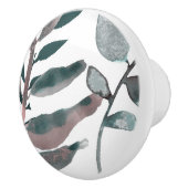 Rustic Blush Greenery Botanical Leaves Waterverf Keramische Knop (Rechts)