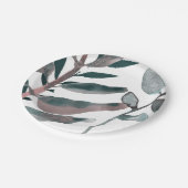 Rustic Blush Greenery Botanical Leaves Waterverf Papieren Bordje (Gekanteld)