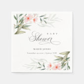 Rustic Blush Greenery Floral Bunch Baby shower Servet (Voorkant)