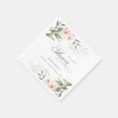 Rustic Blush Greenery Floral Bunch Baby shower Servet (Hoek)