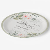 Rustic Blush Greenery Floral Bunch Vrijgezellenfee Papieren Bordje (Gekanteld)