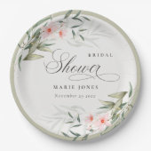 Rustic Blush Greenery Floral Bunch Vrijgezellenfee Papieren Bordje (Voorkant)