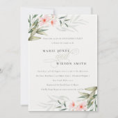 Rustic Blush Greenery Floral Verloving Invite Bedankkaart (Voorkant)