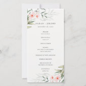 Rustic Blush Greenery Floral Wedding Programme Bedankkaart (Voorkant)
