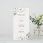 Rustic Blush Greenery Floral Wedding Programme Bedankkaart (Staand voorkant)