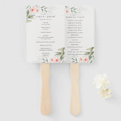 Rustic Blush Greenery Floral Wedding Programme Handwaaier (Voorkant en achterkant)