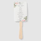 Rustic Blush Greenery Floral Wedding Programme Handwaaier (Voorkant)