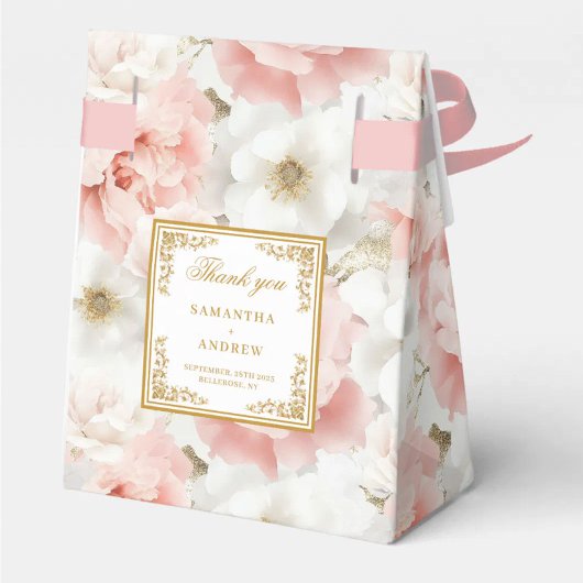 Rustic Blush Ivory Gold Wedding Dank u Bedankdoosjes