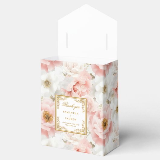 Rustic Blush Ivory Gold Wedding Dank u Bedankdoosjes (Geopend)