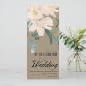 RUSTIC BLUSH KRAFT FLORAL BUNCH WATERVERF WEDING KAART (Staand voorkant)