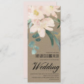 RUSTIC BLUSH KRAFT FLORAL BUNCH WATERVERF WEDING KAART (Voorkant / Achterkant)