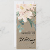 RUSTIC BLUSH KRAFT FLORAL BUNCH WATERVERF WEDING KAART (Voorkant)