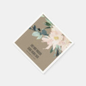 RUSTIC BLUSH KRAFT FLORAL BUNCH WATERVERF WEDING SERVET (Hoek)