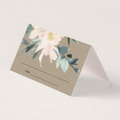 RUSTIC BLUSH KRAFT FLORAL BUNCH WEDDING PLACE KAAR KAART (Voorkant)